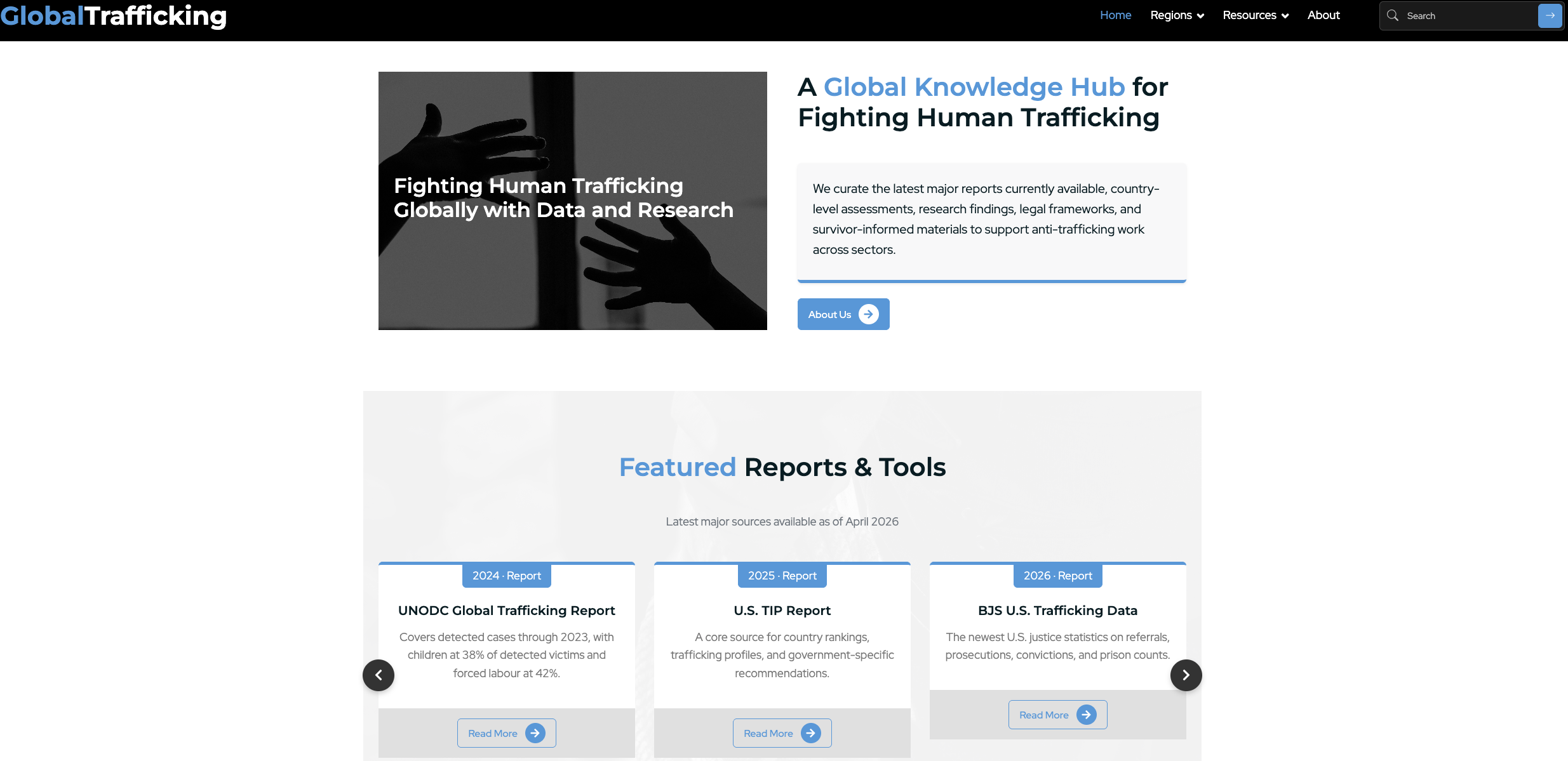 Global Human Trafficking knowledge graph platform