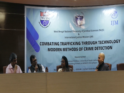 NUJS + IIT Kharagpur Combating Human Trafficking Panel (Mayank Kejriwal; right), Winter 2019